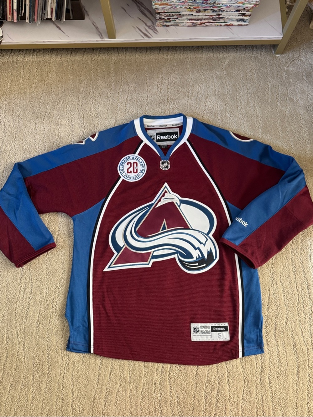 Official Colorado Avalanche Burgundy & Blue NHL Jersey Barrie 20th Anniversary